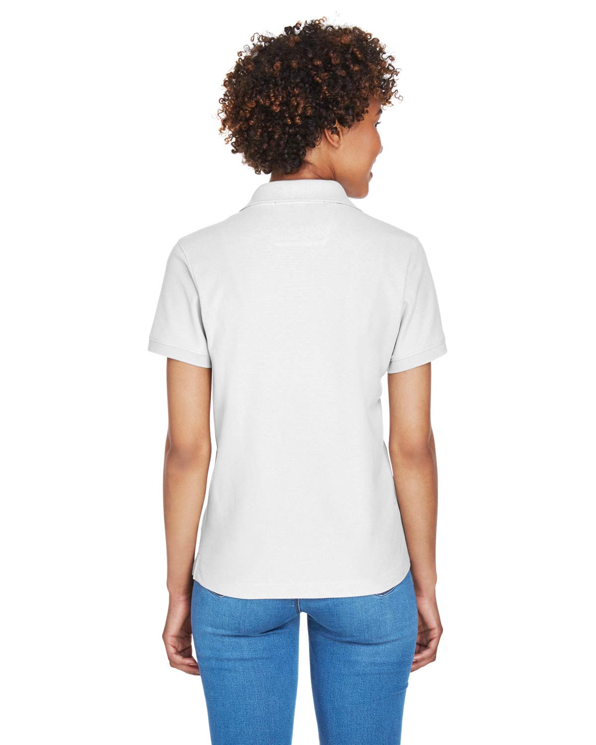 Ladies Pima Piqu Y-collar Polo - WHITE - XS(D0102H7Y7gX)