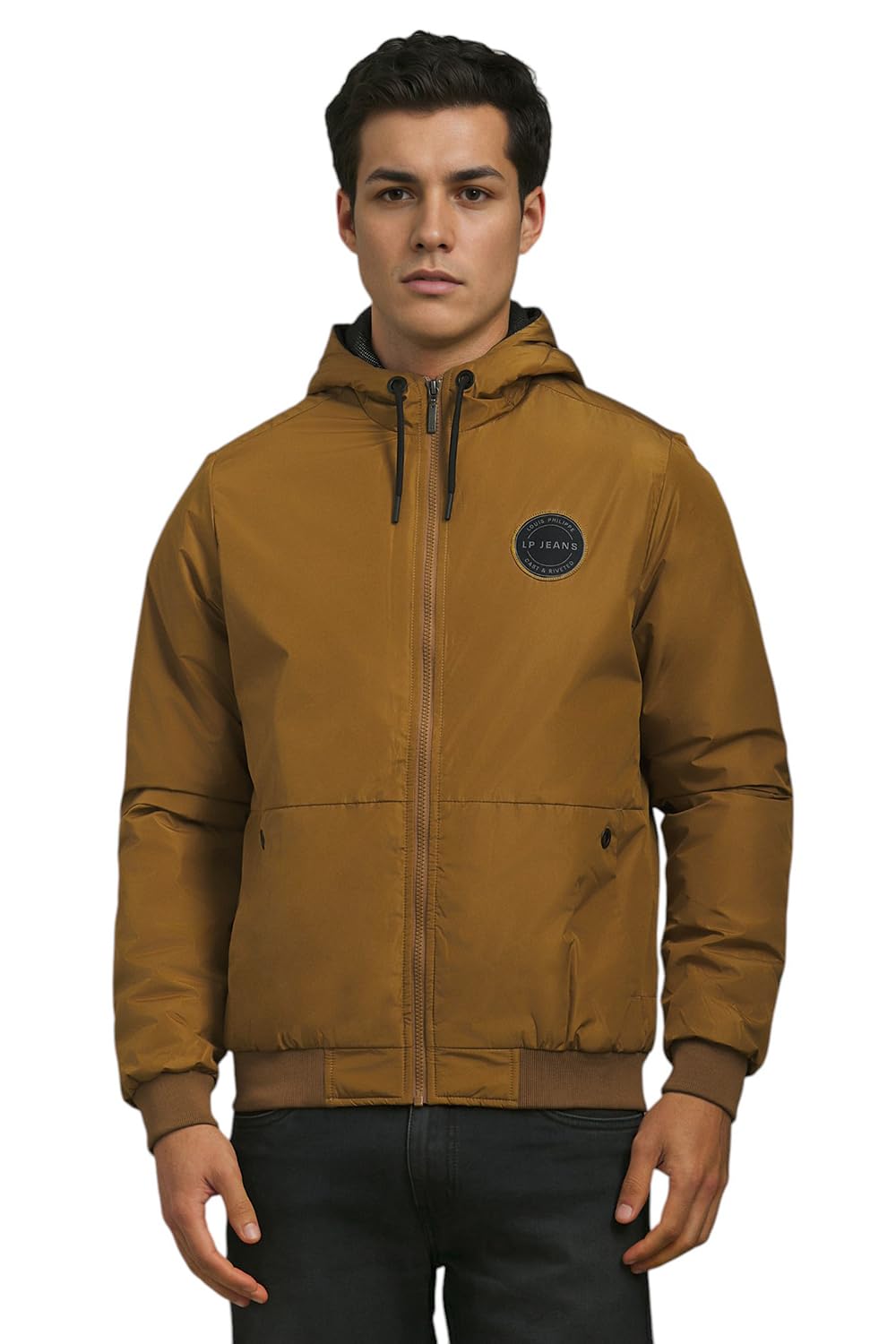 Men Casual Brown Graphic Print Jackets