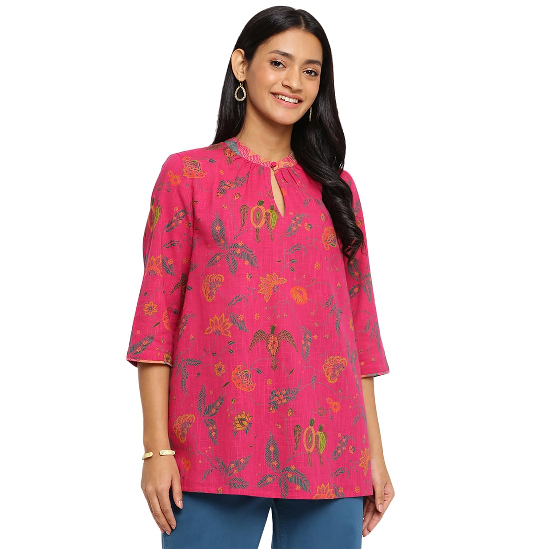 Fabindia Women'S Slim Kurta (20040900_Magenta