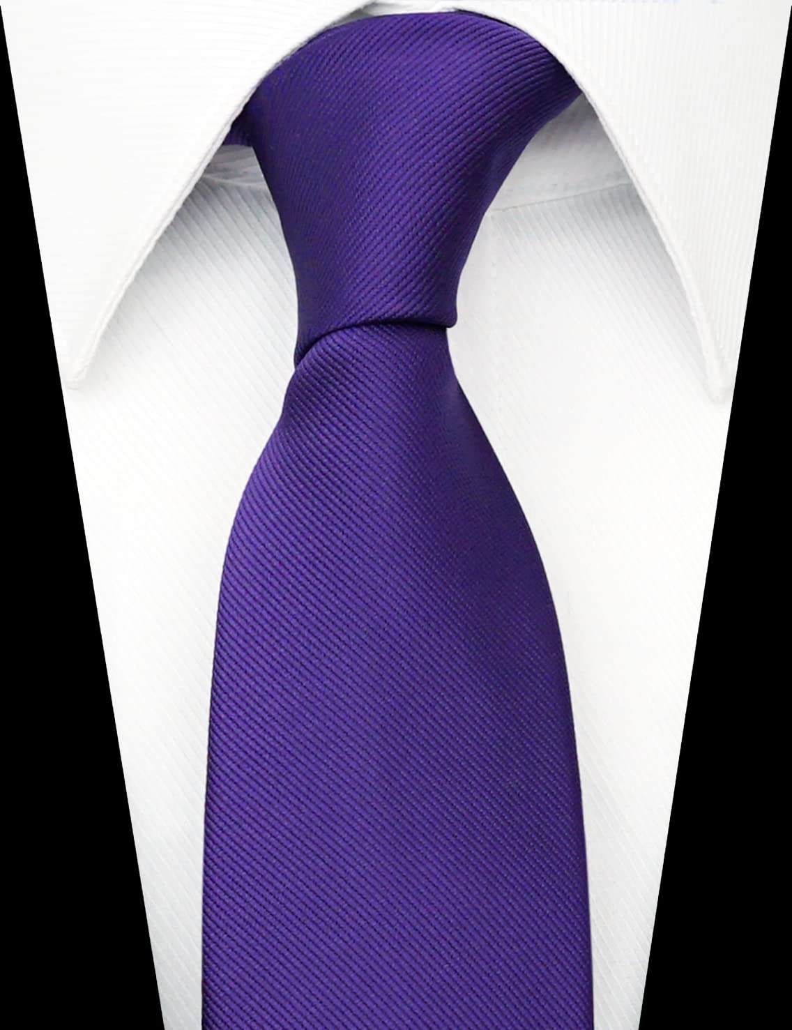 ZENXUS Solid Skinny Ties for Men, 25 inch Slim Royal Purple Necktie
