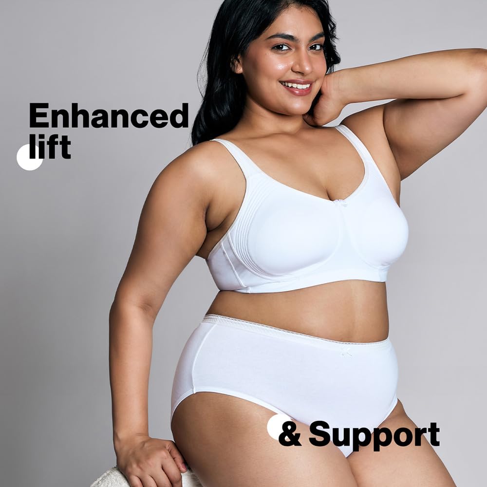 NYKD Encircled with Love Everyday Cotton Bra for Women Non Padded, Wirefree, Full Coverage - Side Support Shaper - Bra, NYB169,
