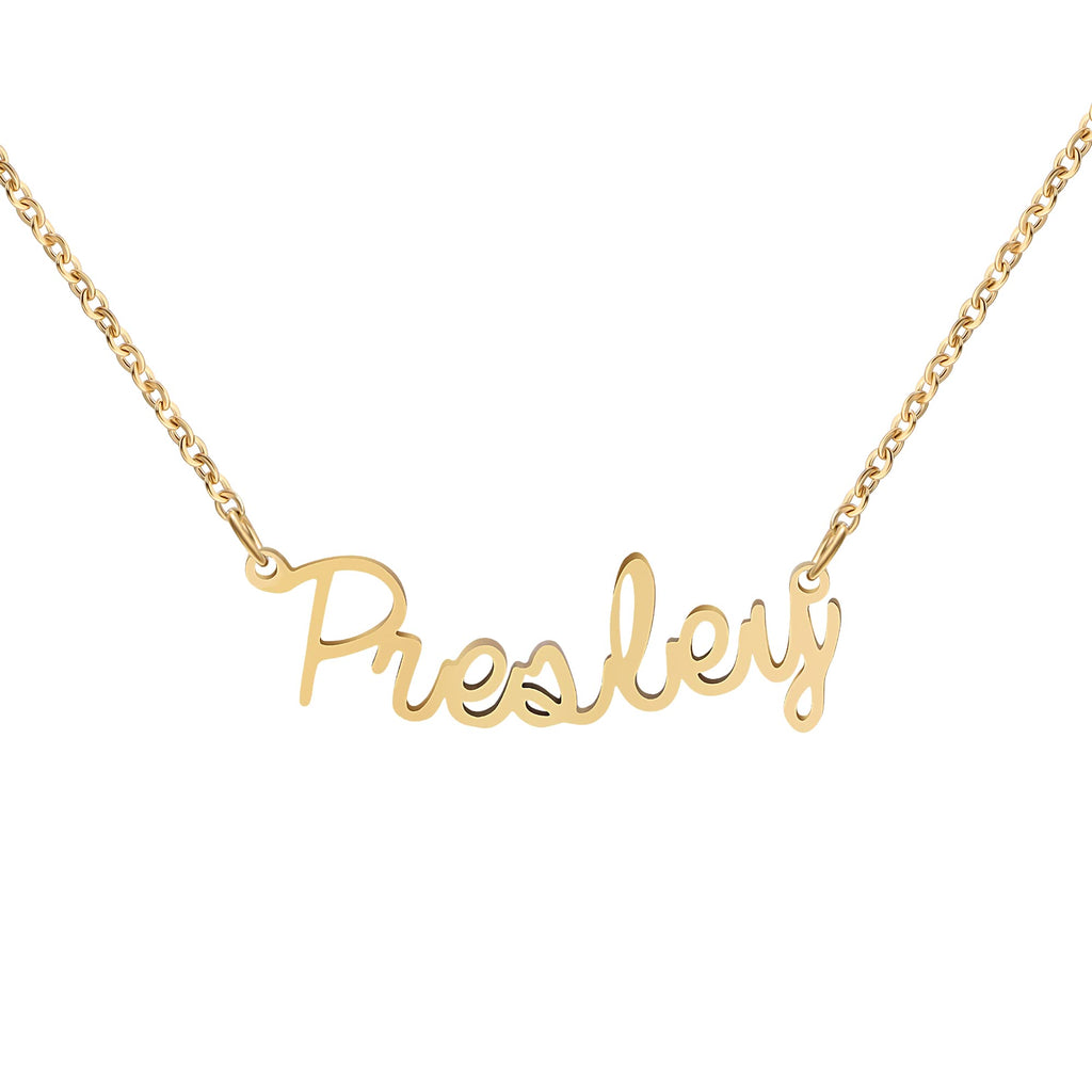 Yiyang Personalized Name Necklace Chain 18k Gold Plated Stainless Steel Pendant Jewelry Birthday Best Friend Christmas Gifts for