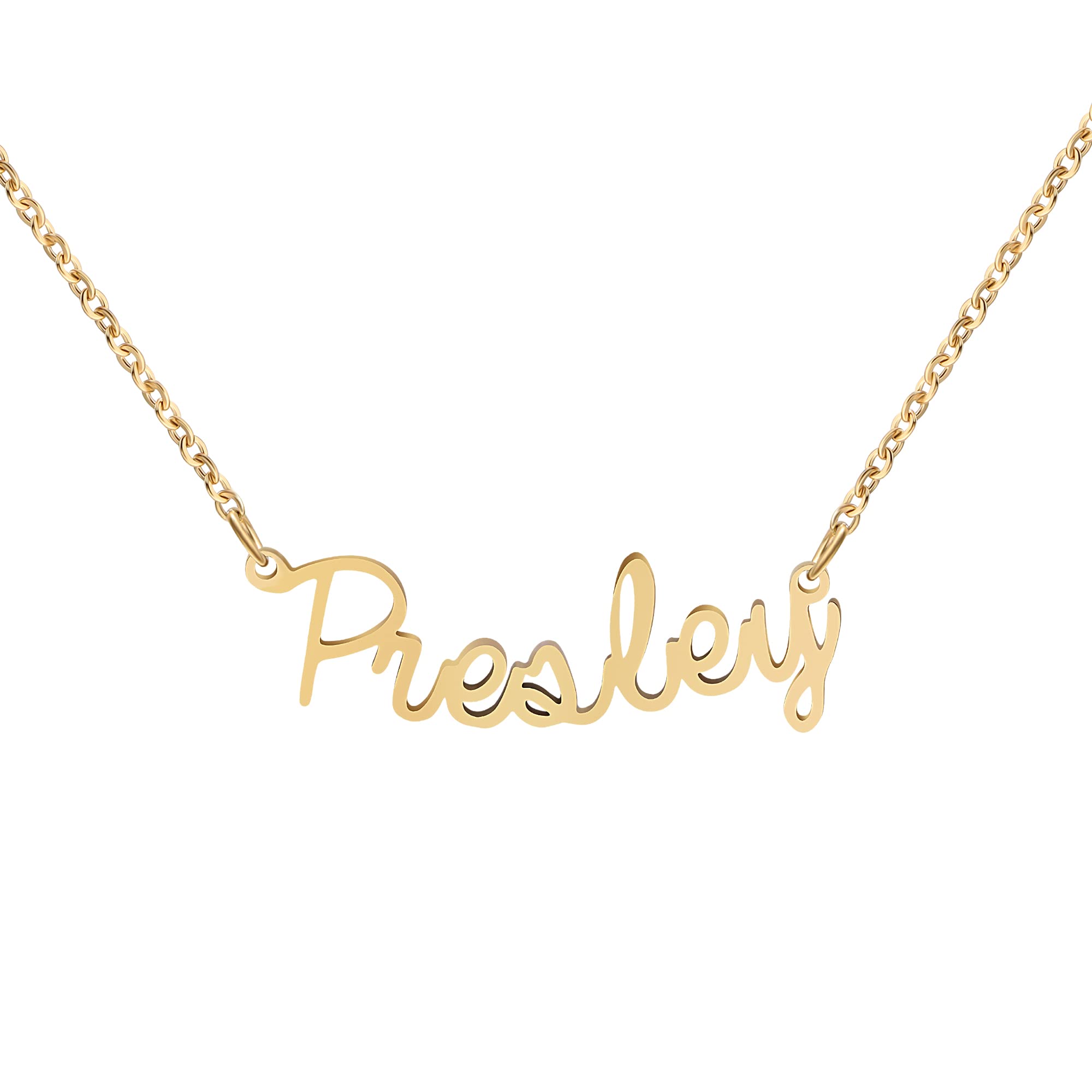 Yiyang Personalized Name Necklace Chain 18k Gold Plated Stainless Steel Pendant Jewelry Birthday Best Friend Christmas Gifts for