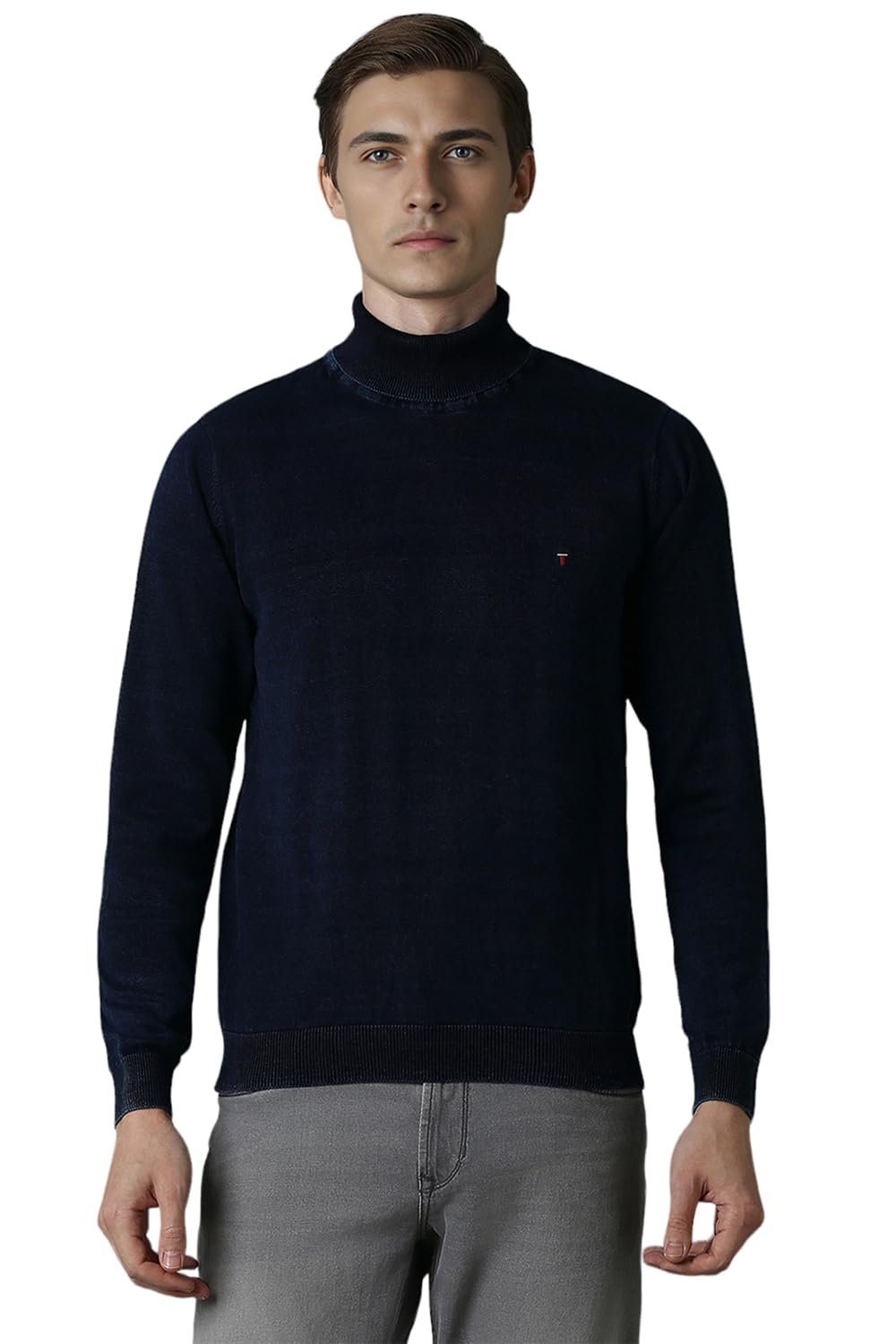 Louis Philippe MenS Cotton Turtle Neck Sweater (Lrswcrgf546859_Navy