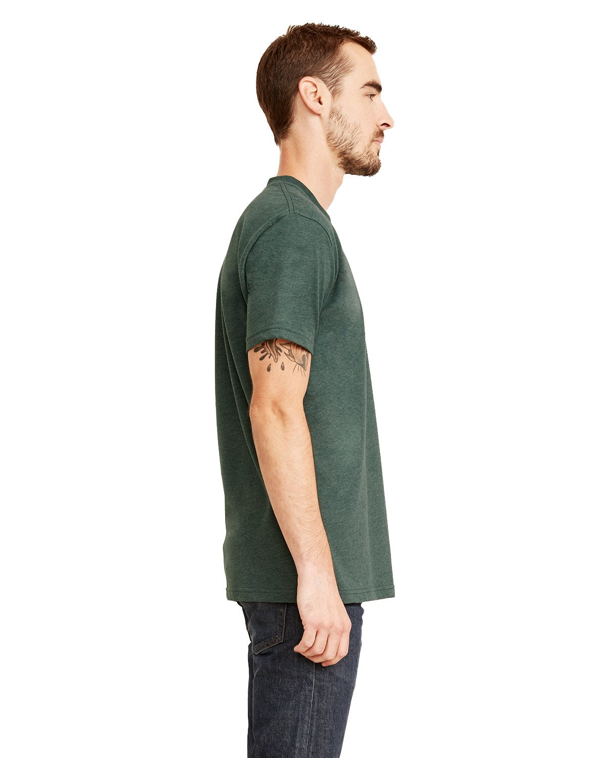 Next Level Men's Sueded Crew XL HTH FOREST GREEN