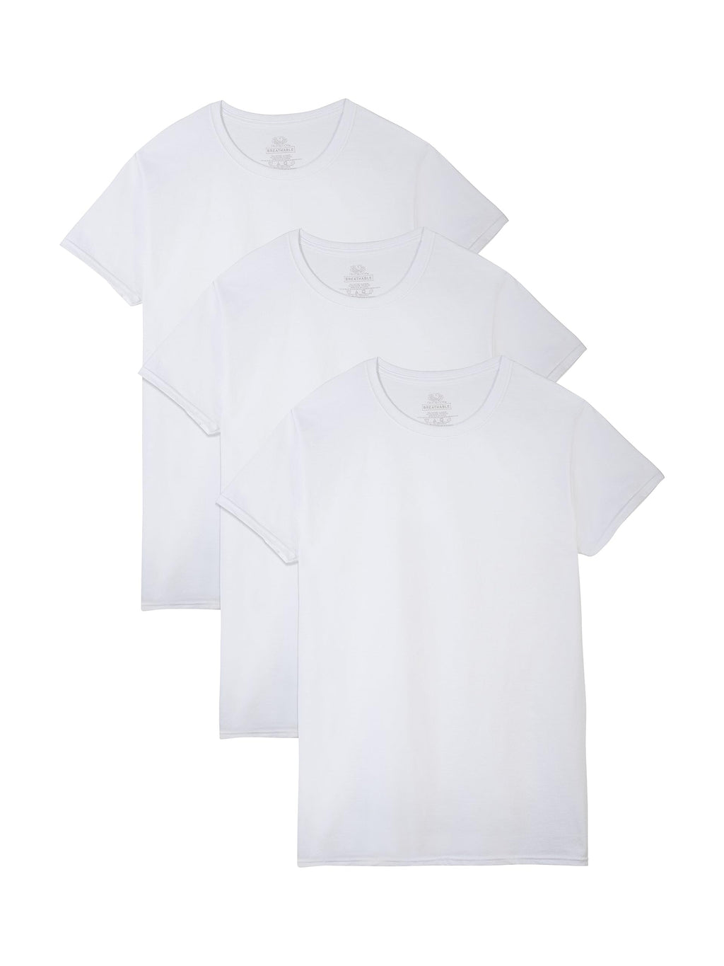 Fruit of the Loom mens Breathable Cotton Undershirts (Regular and Big & Tall) Underwear, Tall Man - White, 3X-Large US