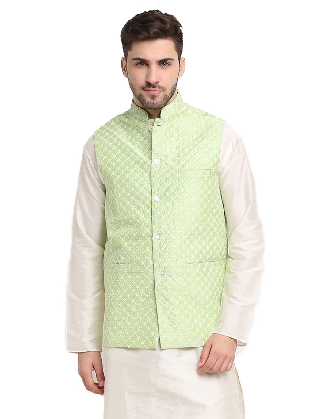 Jompers Mens And Embroidered Nehru Jacket