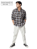 The Souled Store| Checks: Brown & Beige Mens and Boys Shirts|Full Sleeve|Loose fit Checks|100% Cotton Multicolored Men Utility S