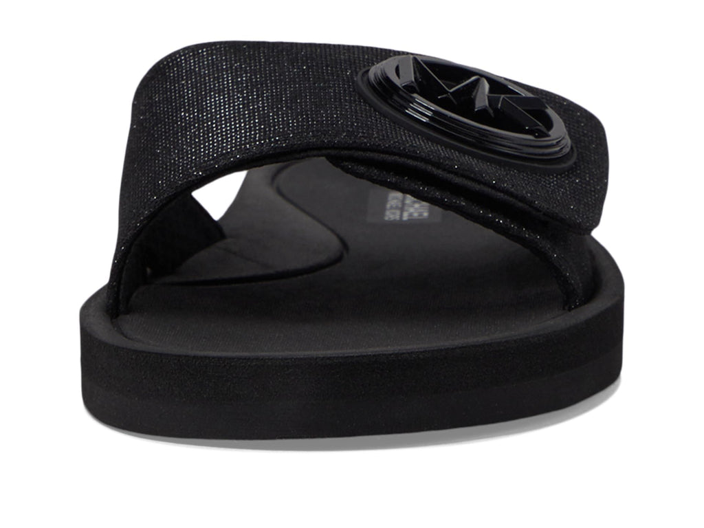 Michael Kors Women's MK Charm Slide Sport Sandal, Black, 6