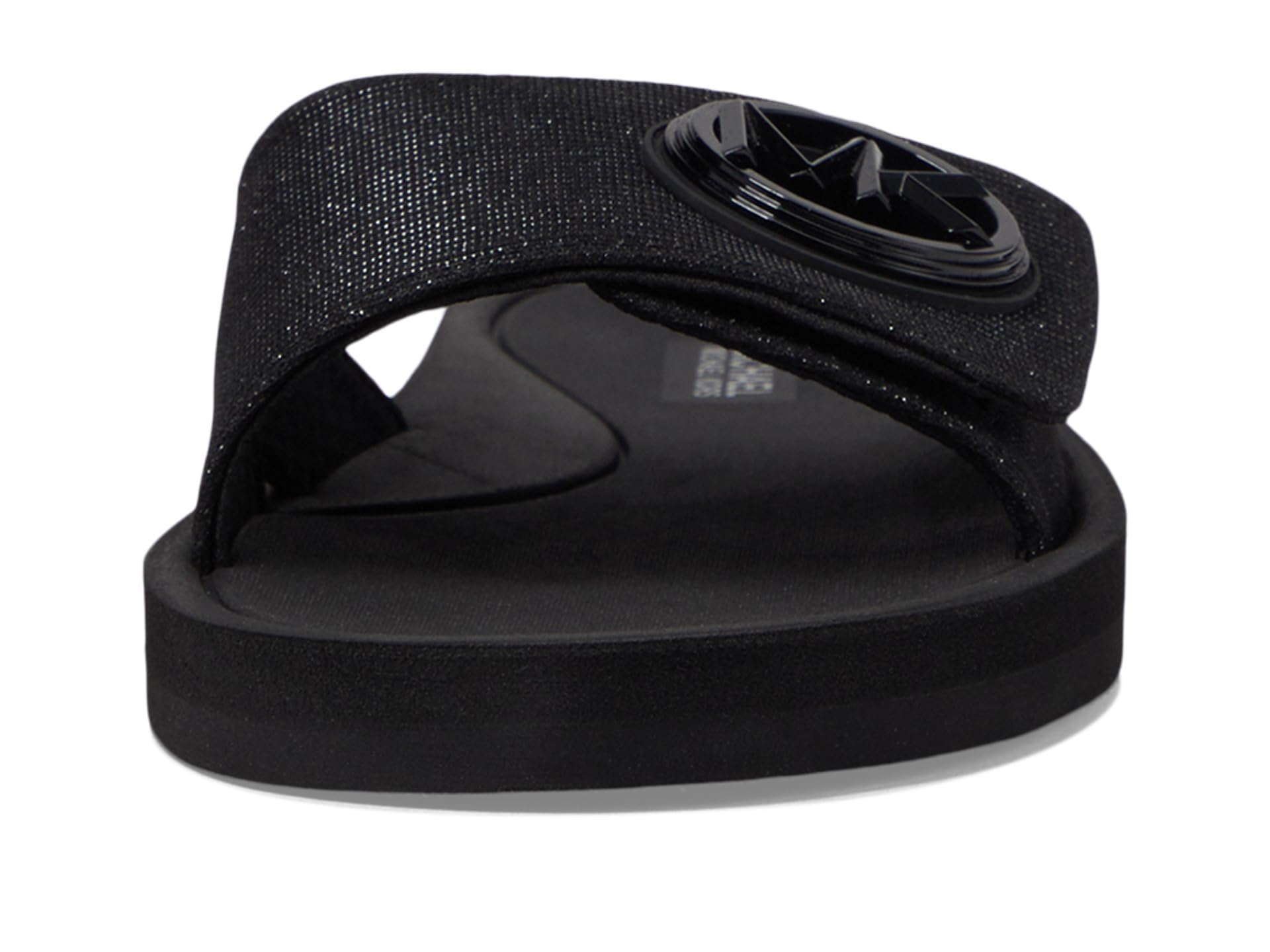 Michael Kors Women's MK Charm Slide Sport Sandal, Black, 6