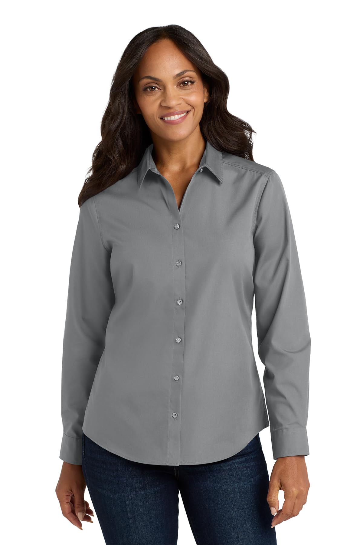 Port Authority Neck Very Important Tee (LW100) Gusty Grey, XXL