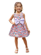 A.T.U.N. (ALL THINGS UBER NICE) Mini Ditsy Floral Pam Bow Dress for Girls Lavender