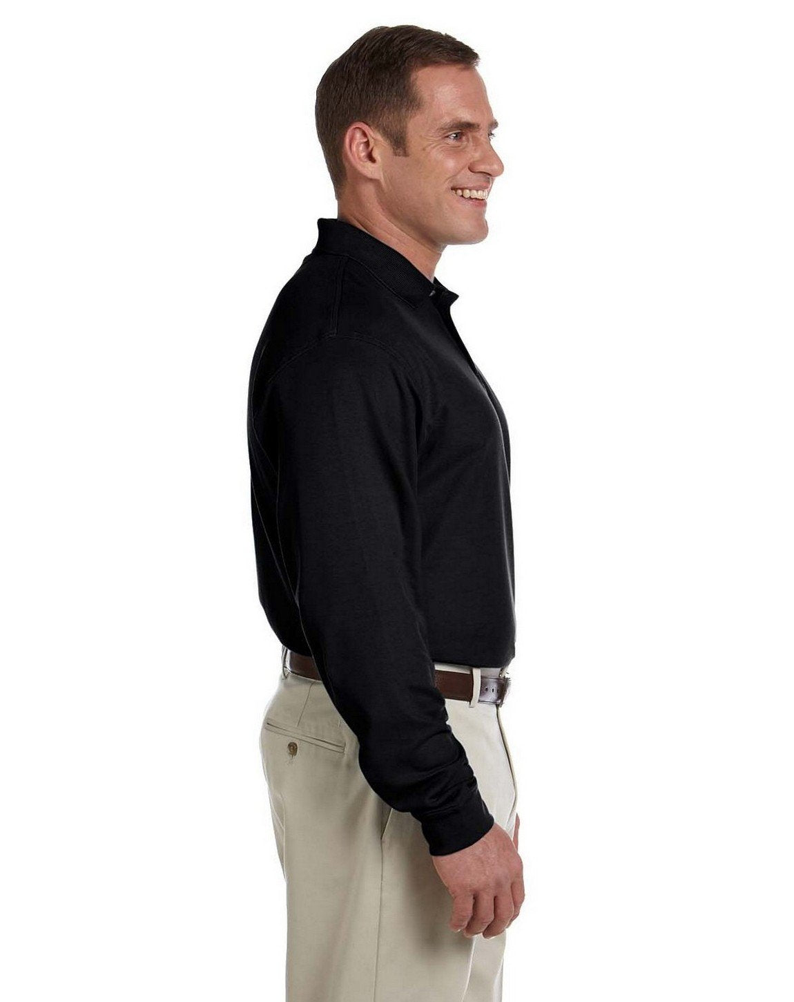 Ladies Pima Piqu Long-Sleeve Polo - BLAcK - S(D0102H7YRI2)