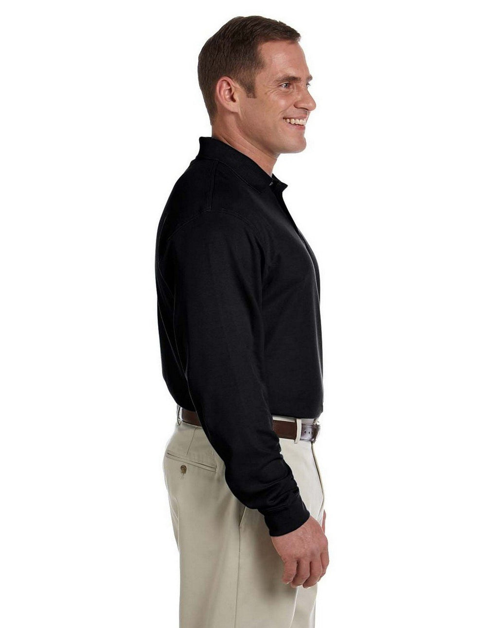 Ladies Pima Piqu Long-Sleeve Polo - BLAcK - S(D0102H7YRIT)