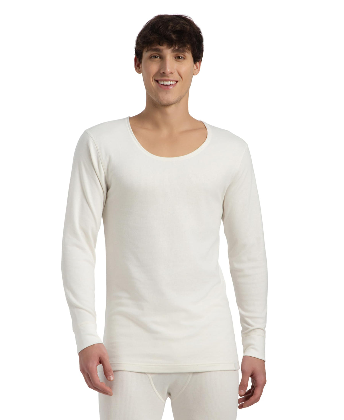 Jockey 2403 MenS Super Combed Cotton Rich Brushed Fabric Full Sleeved Thermal Undershirt With Staywarm Technology_Off White_Xl