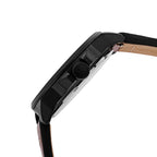 Fossil Men's Bronson Quartz Stainless Steel and Leather Three-Hand Watch, Color: Black, Dark Brown (Model: FS5938)