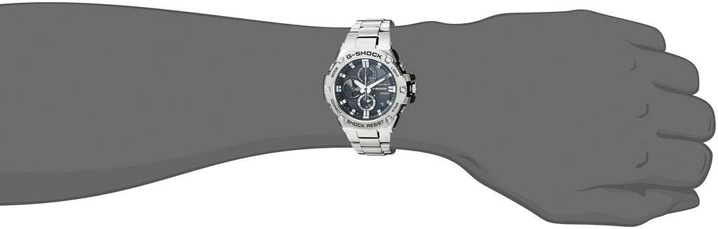Casio Men's G-Steel by G-Shock Quartz Solar Bluetooth Connected Watch with Stainless-Steel Strap, Silver, (Model: GST-B100D-1ACR