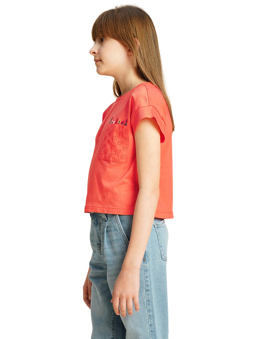 Vero Moda Girls Boxy Orange T-Shirt