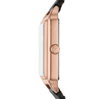 Fossil Women's Raquel Quartz Stainless Steel and Leather Three-Hand Watch, Color: Rose Gold, Black (Model: ES5310)