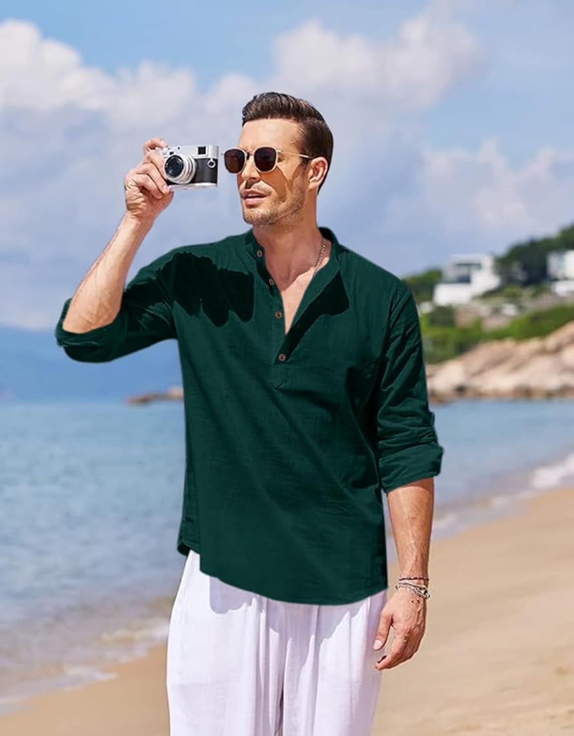 Zartha MenS Regular Fit Solid Pattern Cotton Polyester Blend Kurta With Spread Collar Long Sleeve And Standard Length | Shirt F