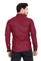 Rebelify MenS Cotton Shirt With Pockets Full Sleeves Spread Collar Solid Pattern Botton Down Closure Regular Fit And Standard L