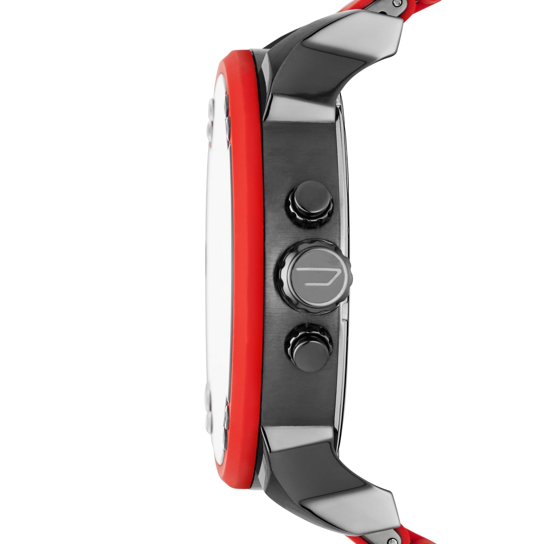 Diesel Mr. Daddy 2.0 Stainless Steel and Silicone Chronograph Men's Watch, Color: Gunmetal, Red (Model: DZ7370)