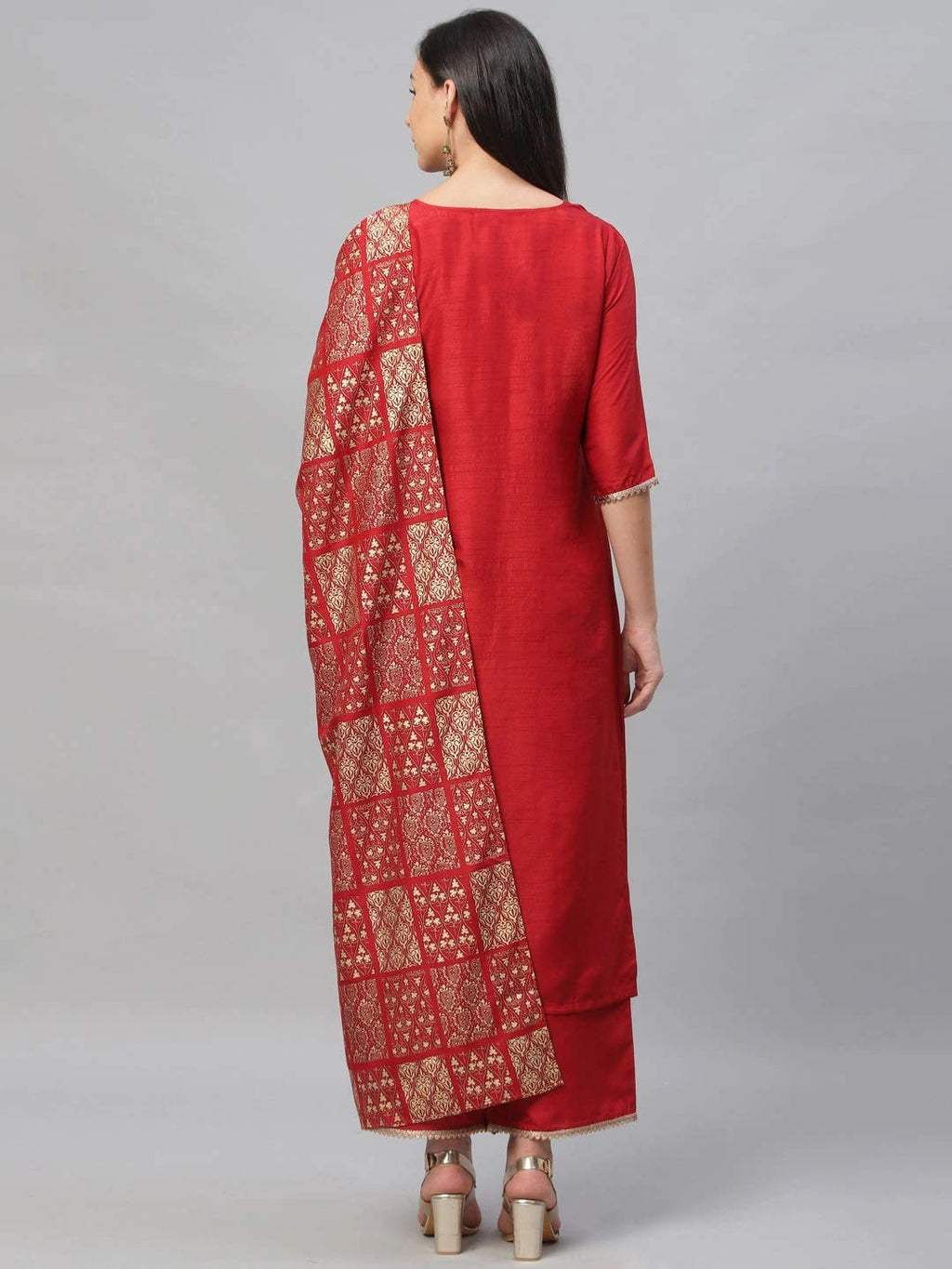 Gosriki Women Cotton Kurta With Palazzo