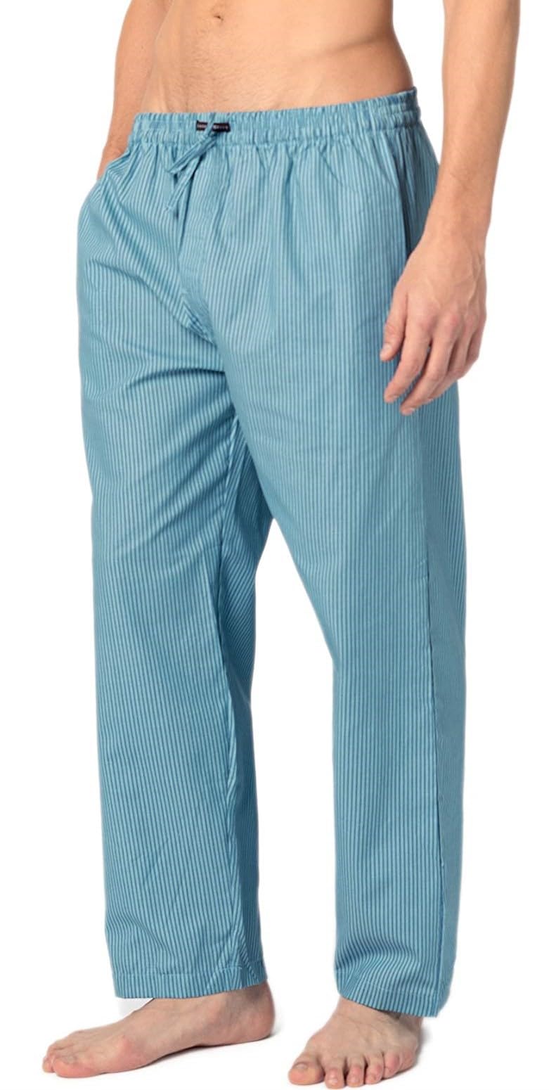 Andrew Scott Men's 2 Pack Super Soft Woven Pajama & Sleep Long Lounge PJ Pants (2 Pack- Blues, Medium)