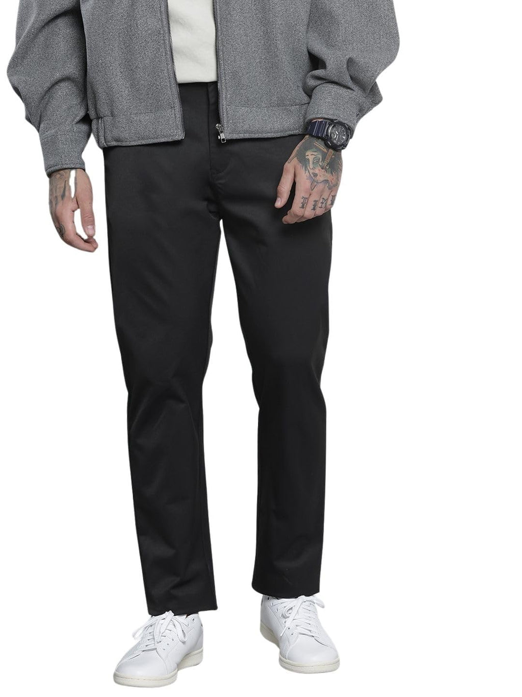 The Indian Garage Co Mens Regular Fit Solid Trousers Sweater