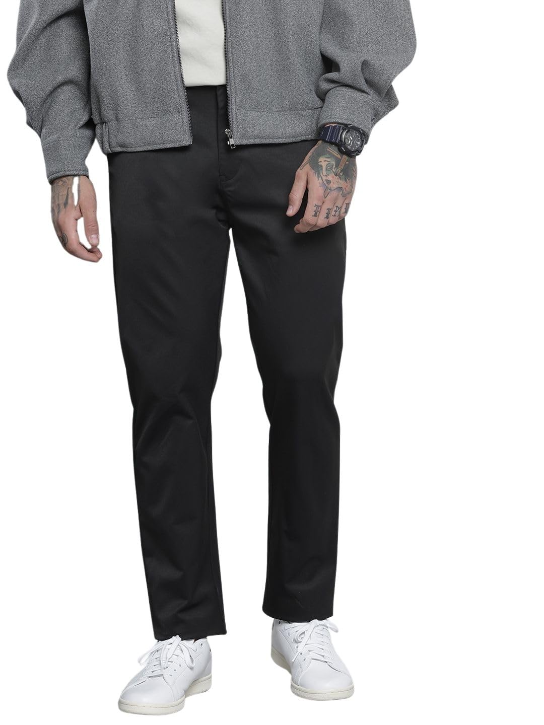 The Indian Garage Co Mens Regular Fit Solid Trousers Sweater