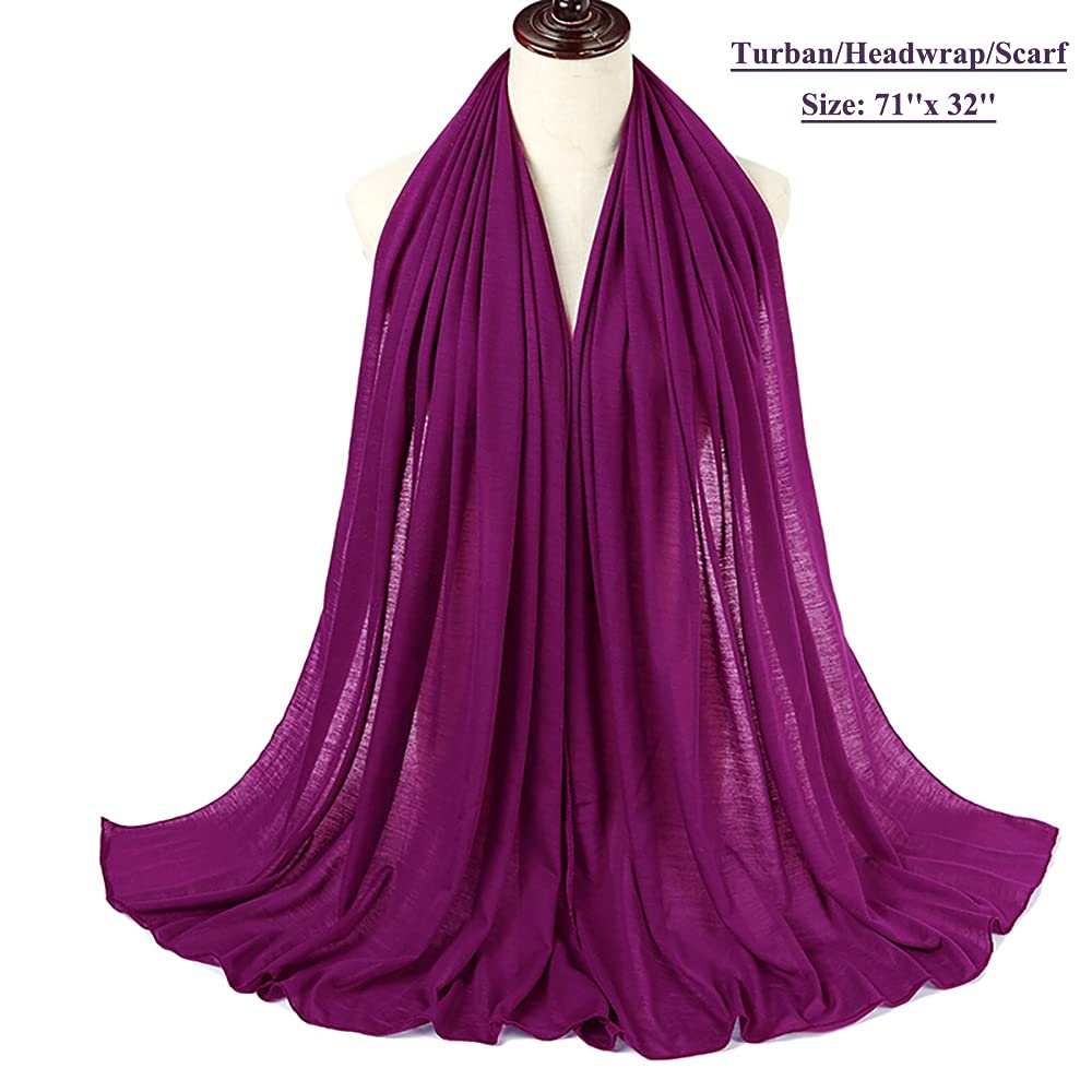 Harewom Head Wraps for Black Women with Natural Hair Long Soft Fashion Headbands Scarfs for Women Hair Wrap Dark-Magenta