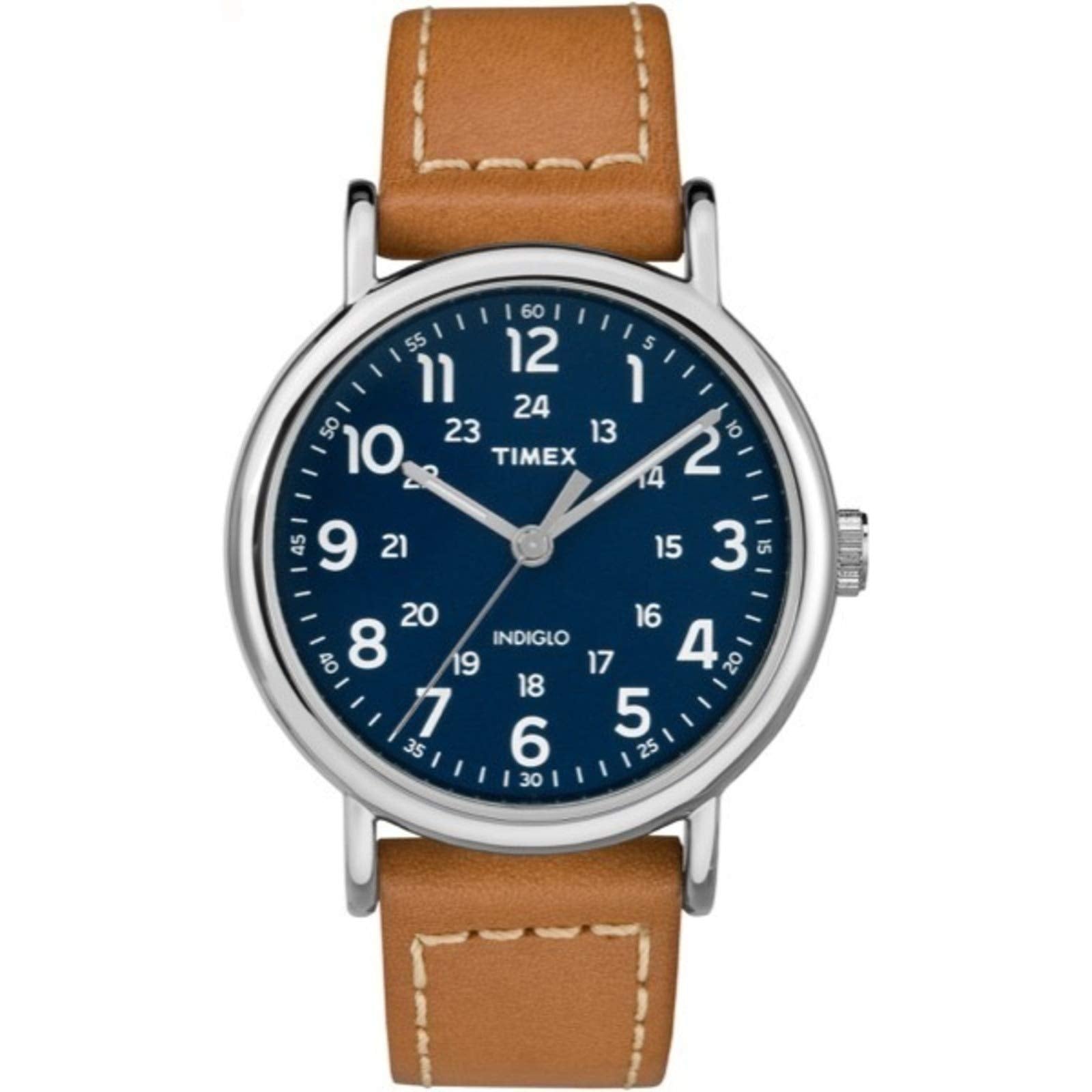 Timex Weekender 40mm Brown/Blue Two-Piece Leather Strap Watch