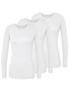 Adar Underscrubs for Women Multi Color 3 Pack - Long Sleeve Underscrub Comfort Tee - 2903M - White - M