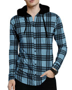 Noble Monk MenS Checkered Regular Fit Shirt (T599-Smbl_Sky Melange Black