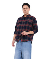 The Indian Garage Co Mens Regular Fit Checkered Casual Overshirt Sweater