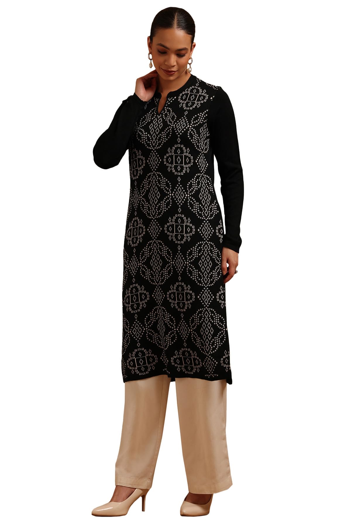 Soch Women Acrylic Ethnic Motifs Winter Kurta