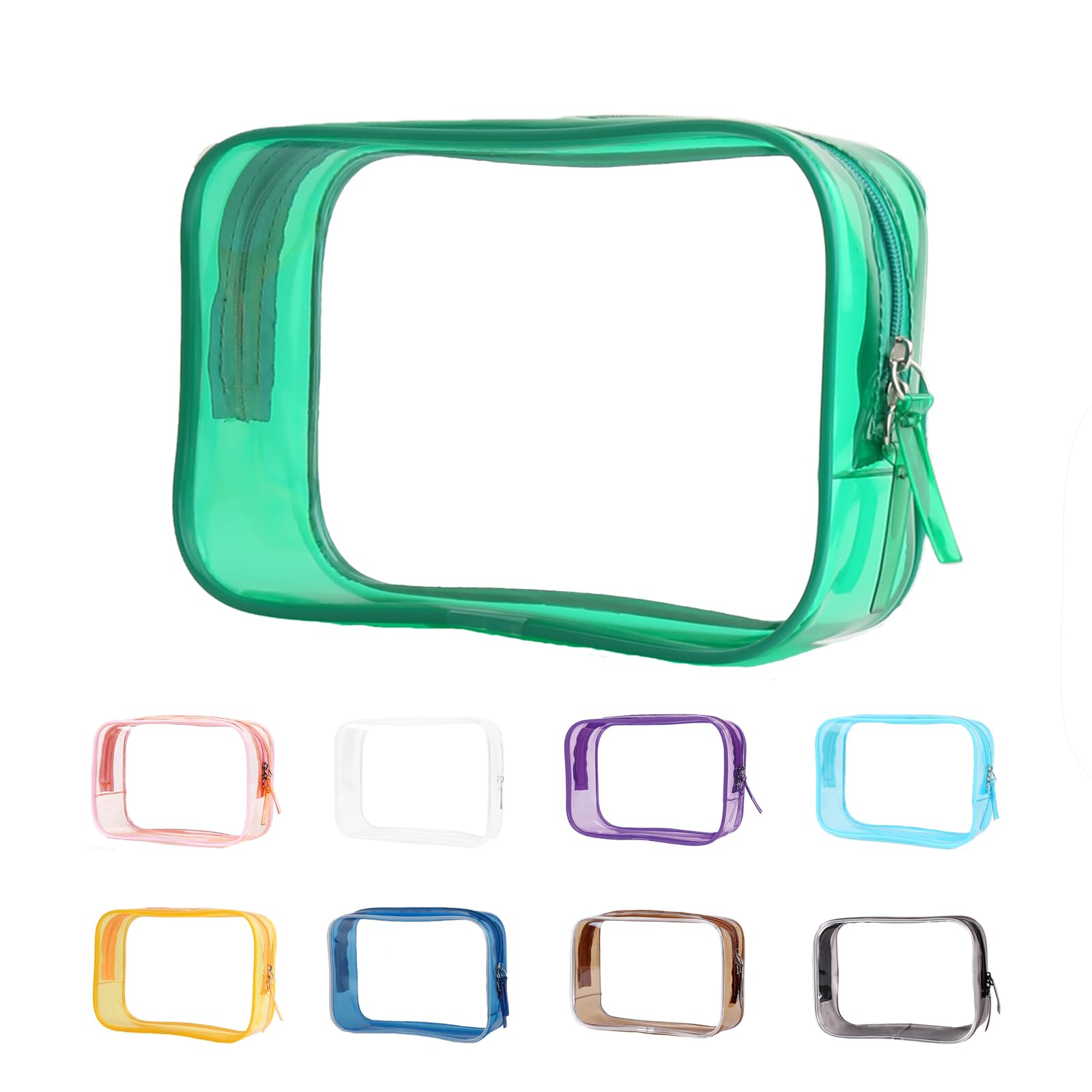 Clear Pouch Small, Clear Makeup Bag, 6.6x2.3x4.7 Size TSA Approved Toiletry Bag, Clear Travel Bags for Toiletries, Clear Cosmeti