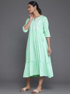 Libas WomenS Viscose Rayon A-Line Dress (29041_Light Blue