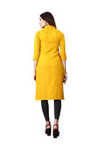 Dhruvi Trendz Women Cotton Blend Kurties Regular Fit Casual Fancy (Dt-K2310_Yellow_Xl)