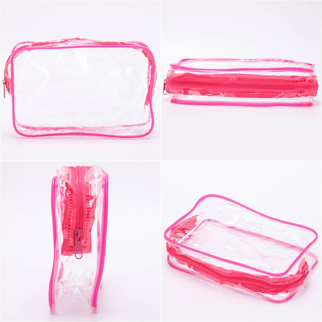 Tbestmax 10 Pcs Clear Cosmetic Bags Small Makeup Bags Portable Waterproof Travel Toiletry Bags Colorful Organizer, 7.5x 4.8x 2.3
