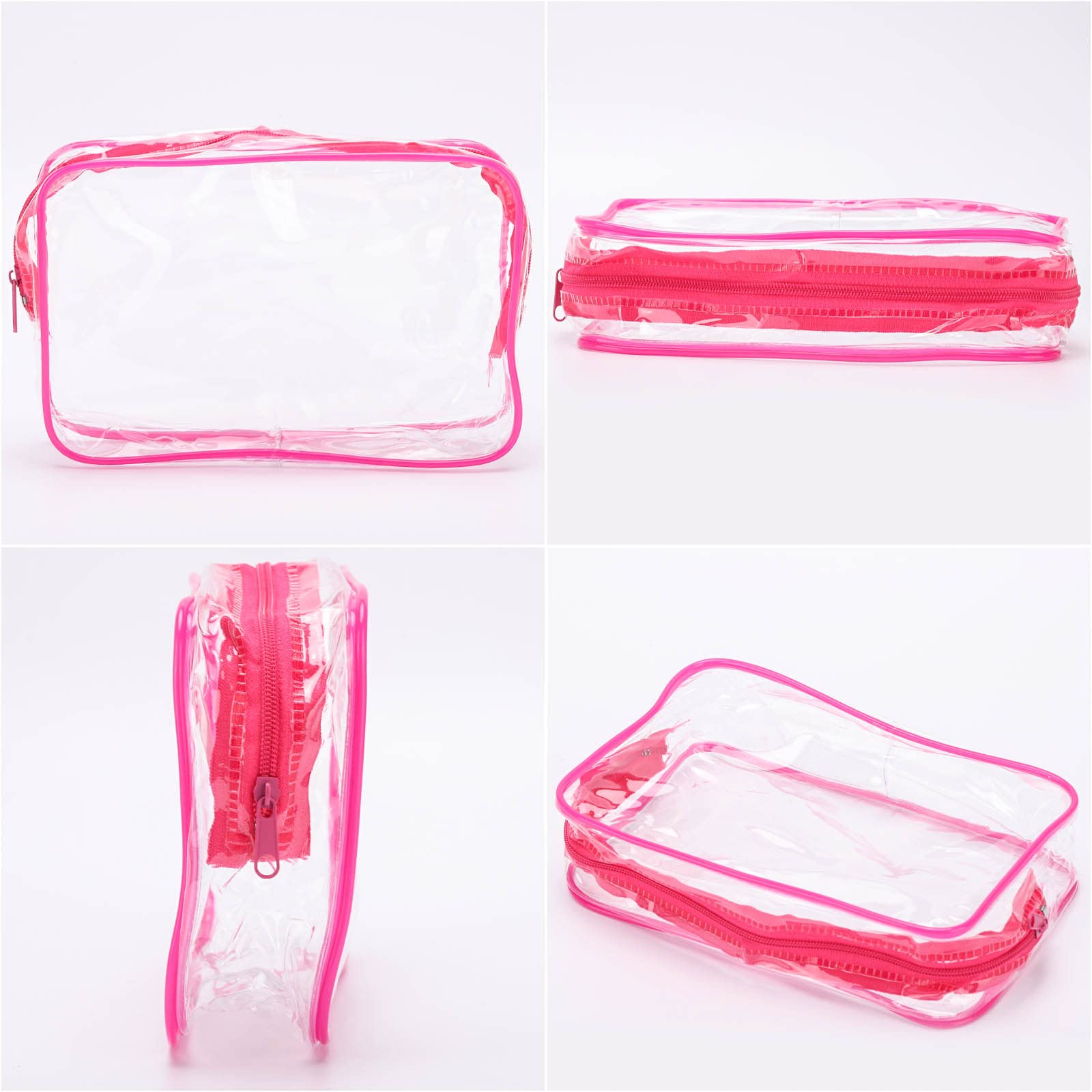 Tbestmax 10 Pcs Clear Cosmetic Bags Small Makeup Bags Portable Waterproof Travel Toiletry Bags Colorful Organizer, 7.5x 4.8x 2.3