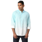 Pepe Jeans MenS Regular Fit Ombre Dyed Shirts Aqua