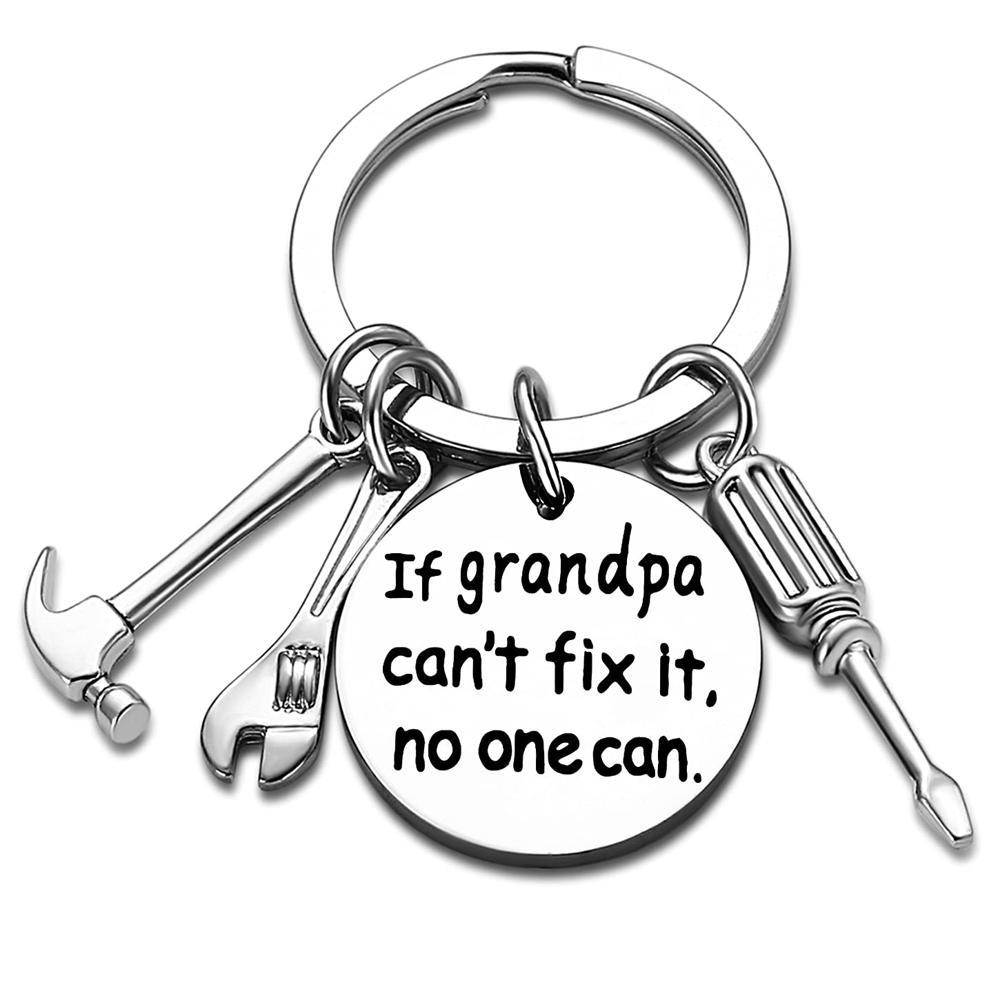 Grandpa Keychain Granddad Gifts From Grandson Granddaughter Christmas Gift Keyring Father's Day Gift For Grandpa (If grandpa can