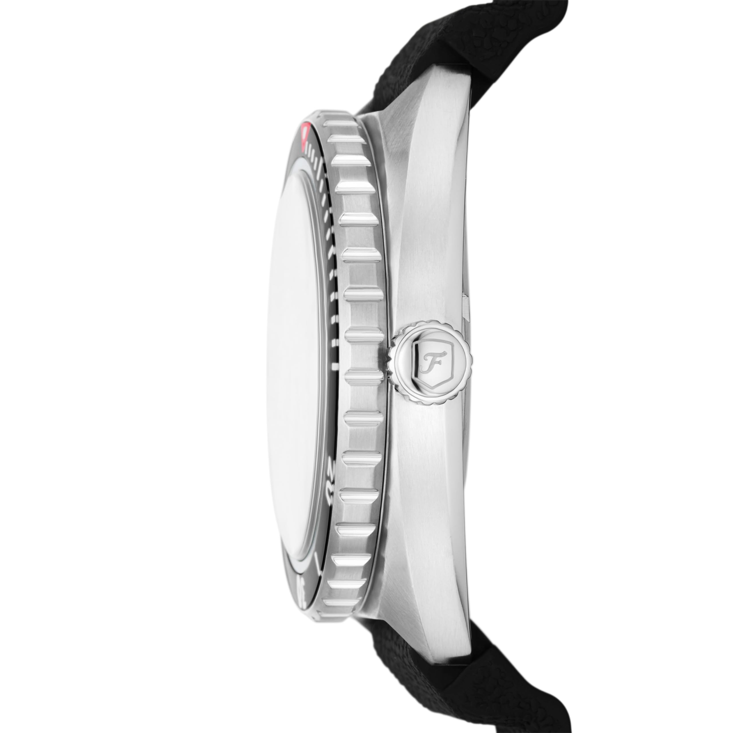 Fossil Men's Breaker Quartz Stainless Steel Three-Hand Silicone Strap Watch, Color: Black (Model: FS6062)