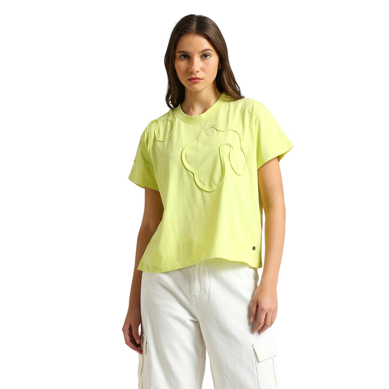 Pepe Jeans WomenS Relaxed Fit T-Shirt (Pl505916_Lime Green Yellow
