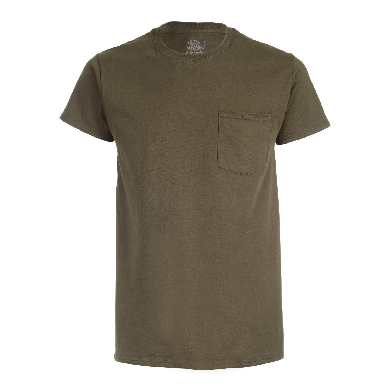 Fruit of The Loom Men's Pocket T-Shirts 5-Pack Assorted, Multi-Color, Size Large