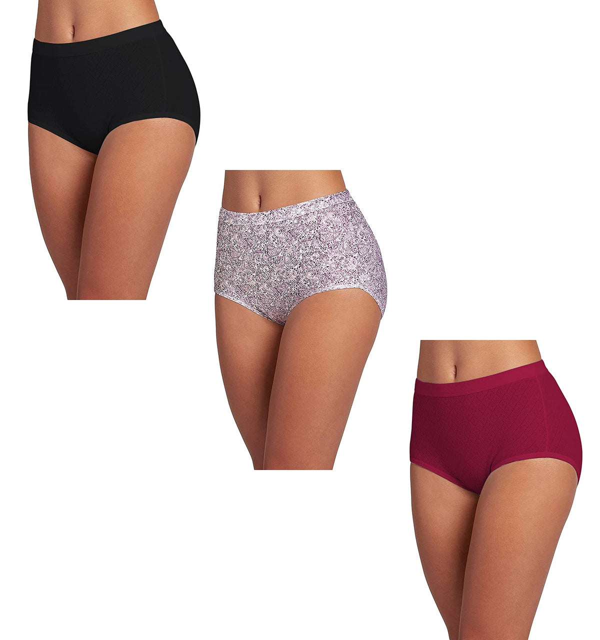 Pepperika WomenS (Size Xxl) 100% Soft Breathable Cotton Hipster Underwear Brief Plus Size Panties Combo 2Xl (Pack Of 3) (Colour 2