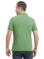 Turtle Men 100% Cotton Green Printed Polo T-Shirt