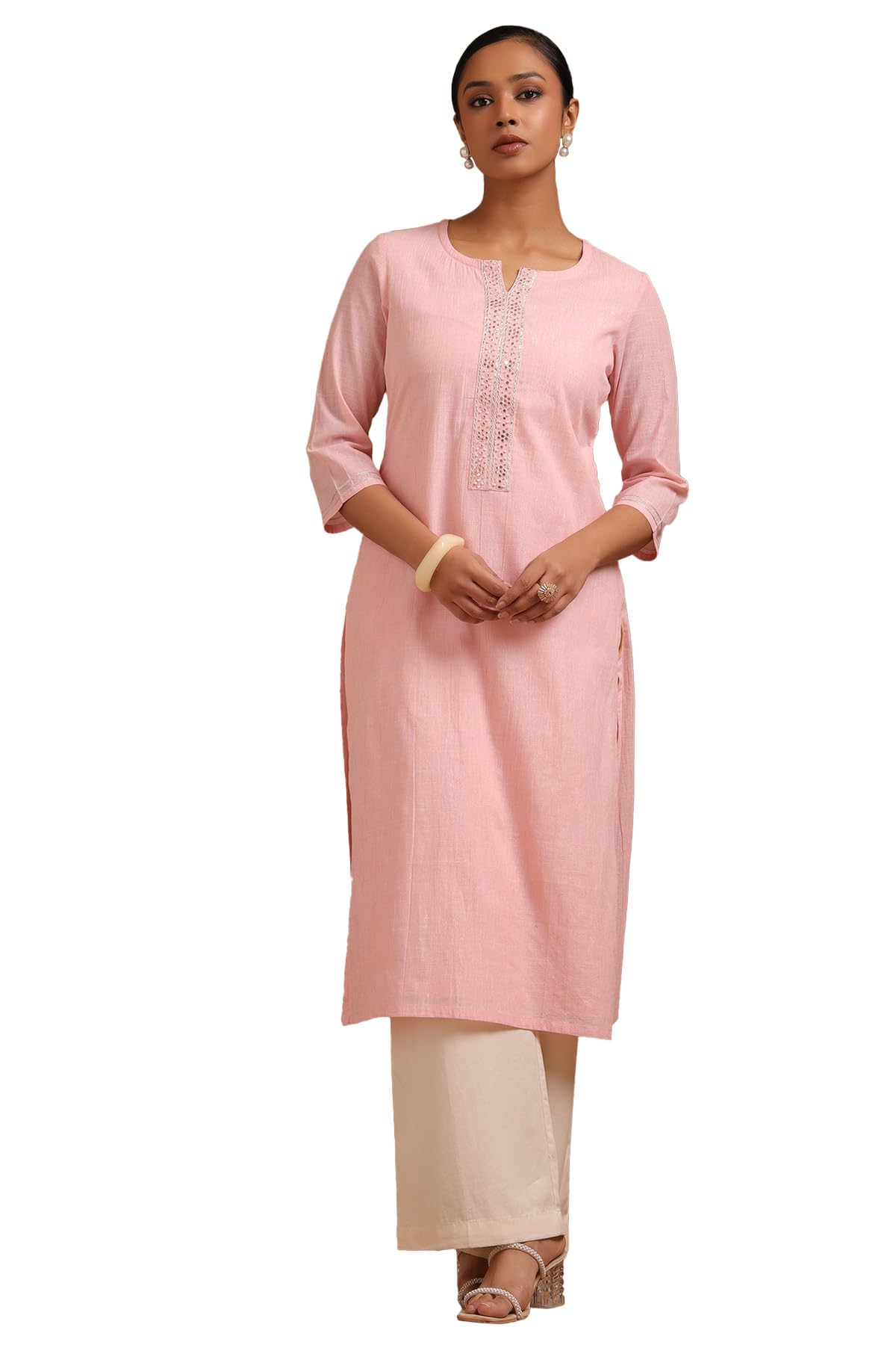 Soch Women Cotton Kurta with Faux Mirror