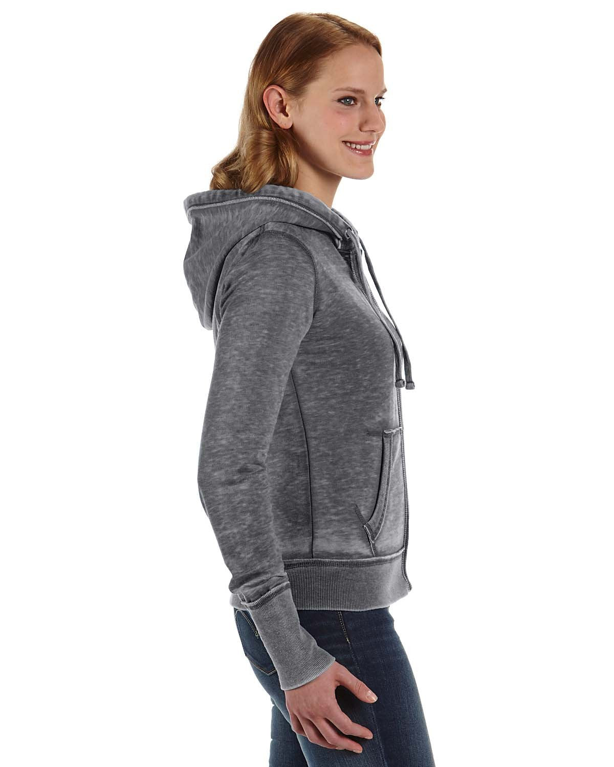 Ladies Zen Full-Zip Fleece Hooded Sweatshirt - cEMENT - XS(D0102H78FMJ)